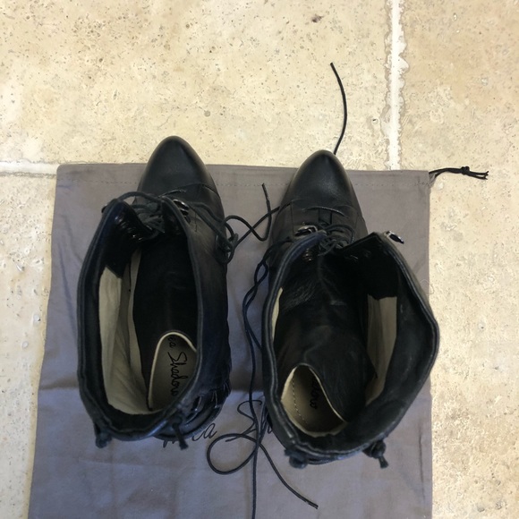 Black Mea Shadow Sexy Corset Stiletto Booties - Picture 4 of 8